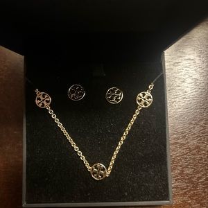 Tory Burch Miller Earrings and Miller Station Necklace.